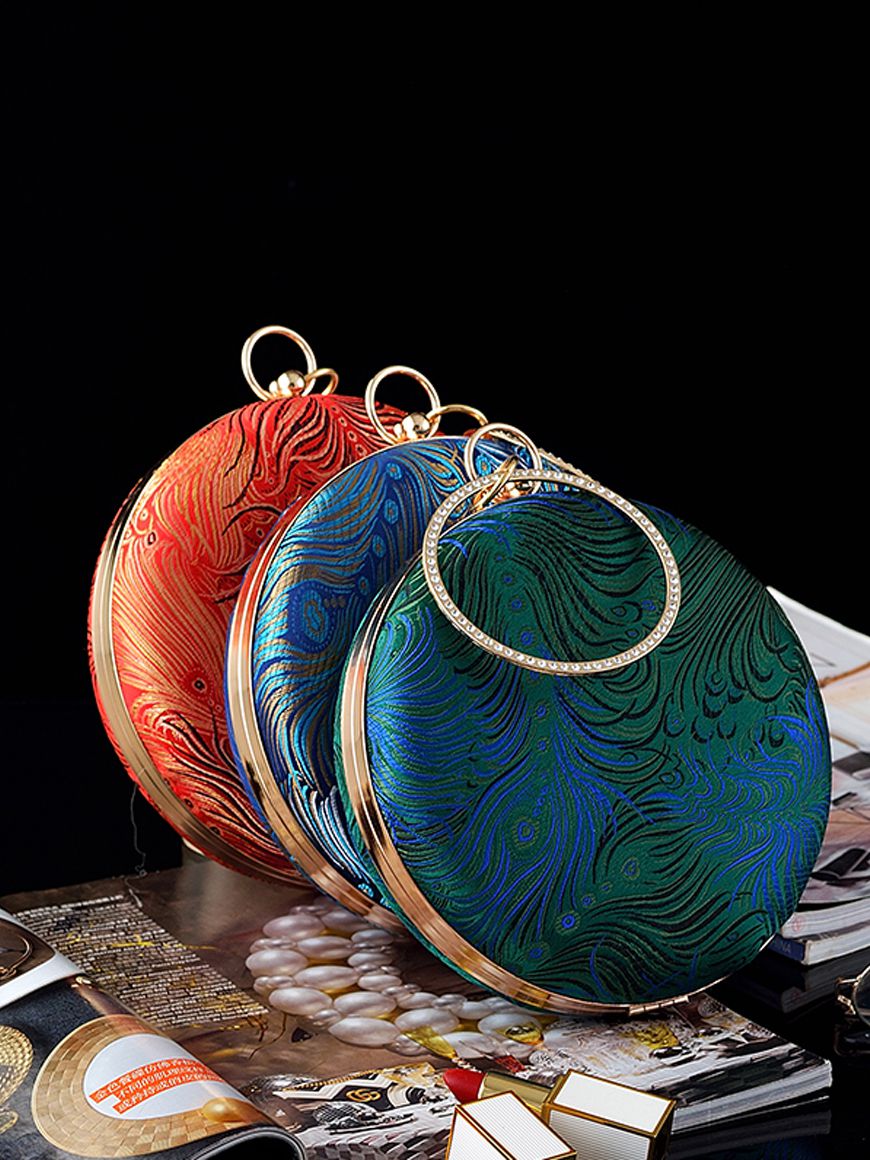 Vintage Chinese Style Small Round Evening Bag Women