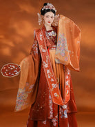 Song dynasty clothing xiapei hanfu ruqun with embroidered details and elegant wedding style