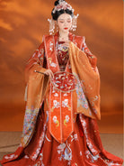 Song dynasty clothing xiapei hanfu ruqun with embroidered details and elegant wedding style