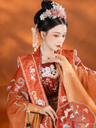 Song dynasty clothing xiapei hanfu ruqun with embroidered details and elegant wedding style