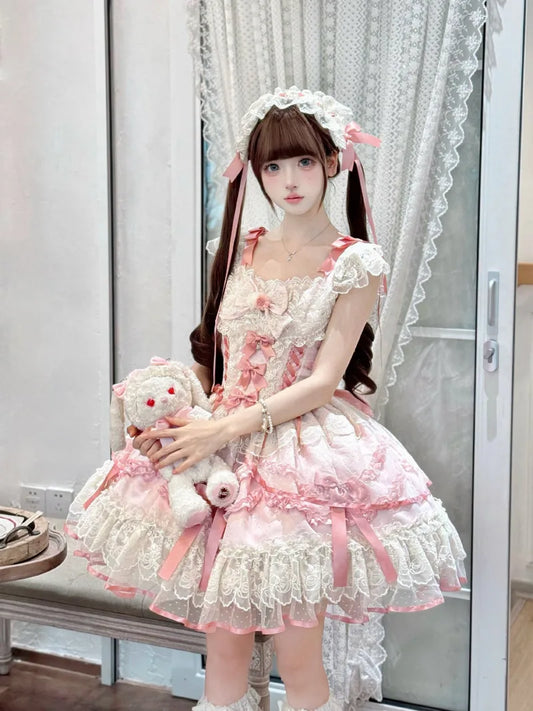 Sweet Cloth Ballet JSK Lolita Dress for Cute Girls With Lace Trim