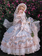Sweet dresses rose banquet Lolita long OP with elegant floral princess style