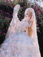 Sweet dresses rose banquet Lolita long OP with elegant floral princess style