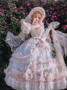 Sweet dresses rose banquet Lolita long OP with elegant floral princess style