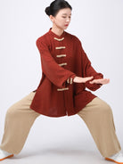 Tai Chi Clothing for Women – Thick Cotton Linen Kung Fu Top or Set