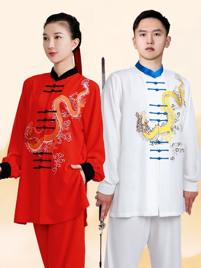 Embroidered Tai Chi Uniform – Dragon Kung Fu Training Suit