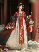 Beautifully crafted Tang dynasty clothes with refined floral stitching