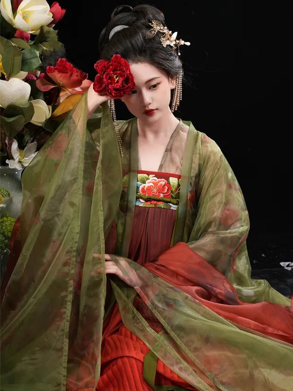 Chiense Traditonal Costume Tang Dynasty Dress Hanfu Female