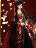 Tang Dynasty fashion hanfu with qi chest skirt and elegant embroidery design