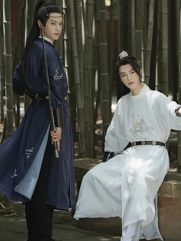 Tang Dynasty Men Clothing Daily Hanfu Tang Dynasty Robe