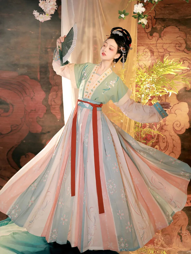 Tang Hanfu for women with exquisite embroidery and a flattering fit, perfect for spring and summer daily wear.