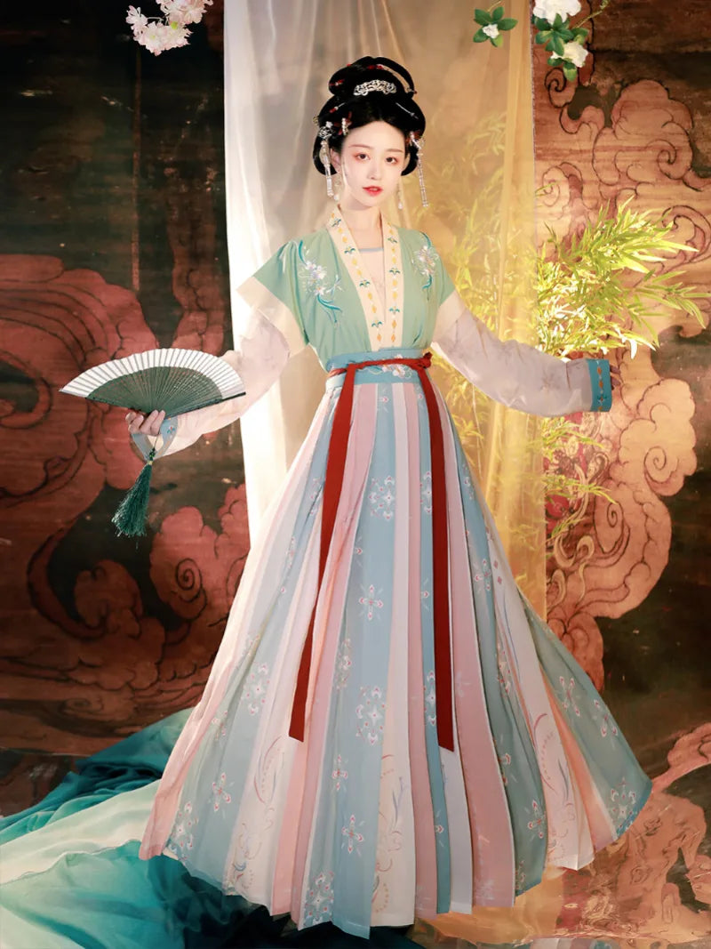 Tang Hanfu for women with exquisite embroidery and a flattering fit, perfect for spring and summer daily wear.