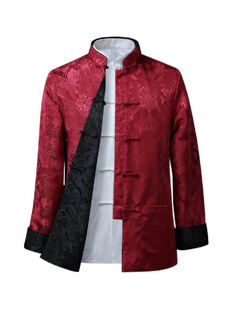 Aslinhanfu Chinese Men double sided Tang suit Jacket, Wedding tang suit jacket