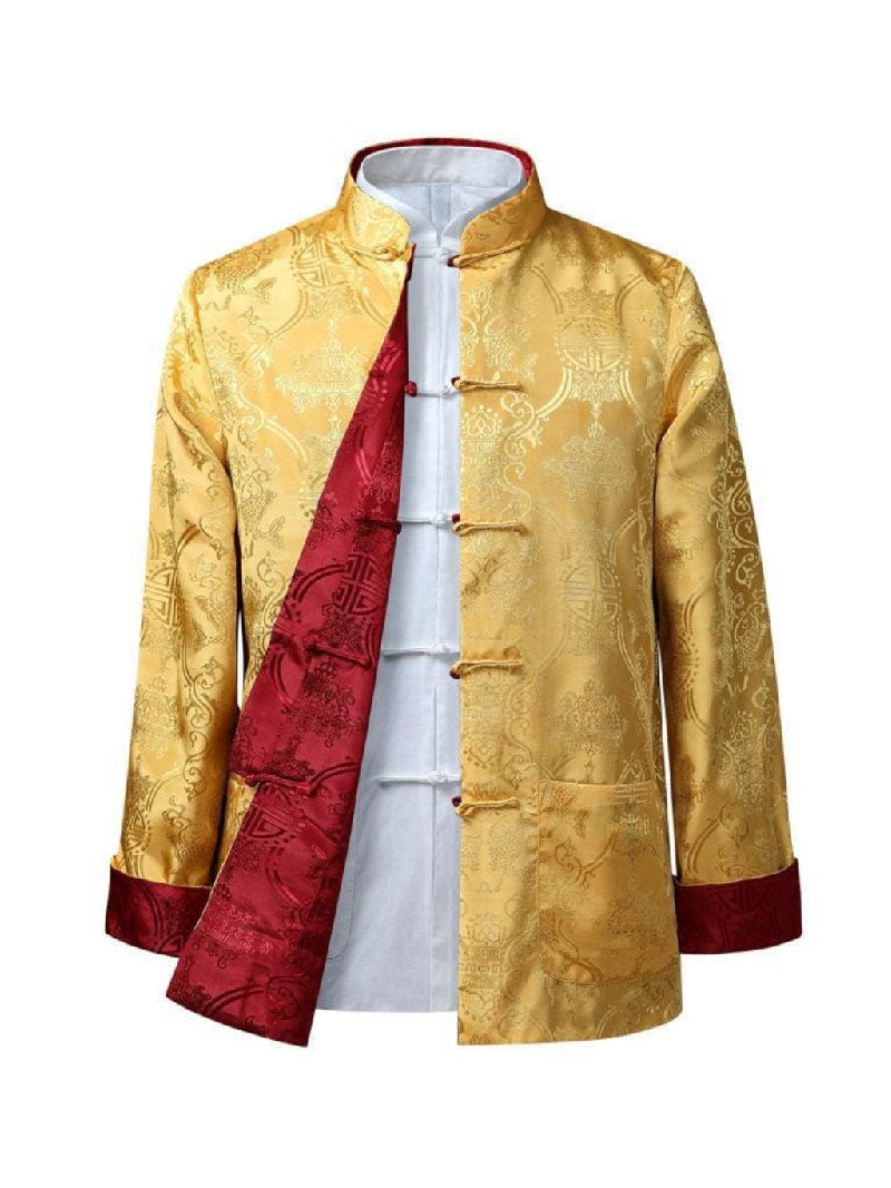 Aslinhanfu Chinese Men double sided Tang suit Jacket, Wedding tang suit jacket