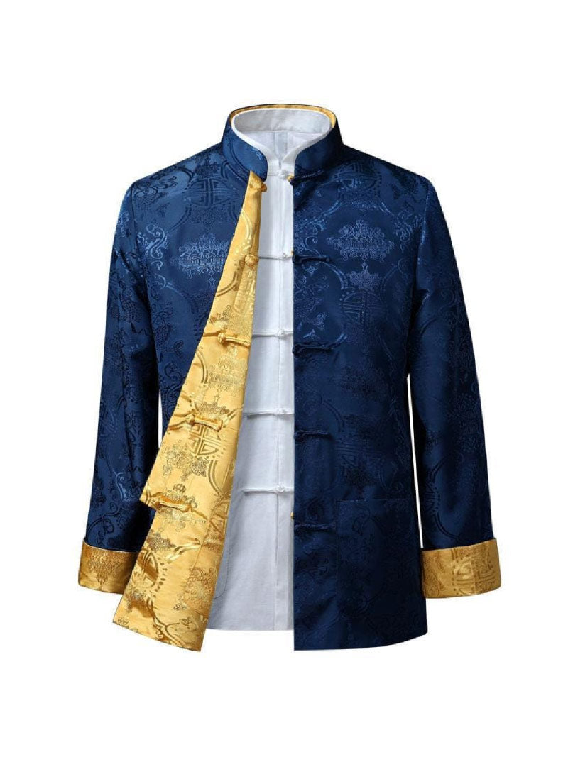 Aslinhanfu Chinese Men double sided Tang suit Jacket, Wedding tang suit jacket