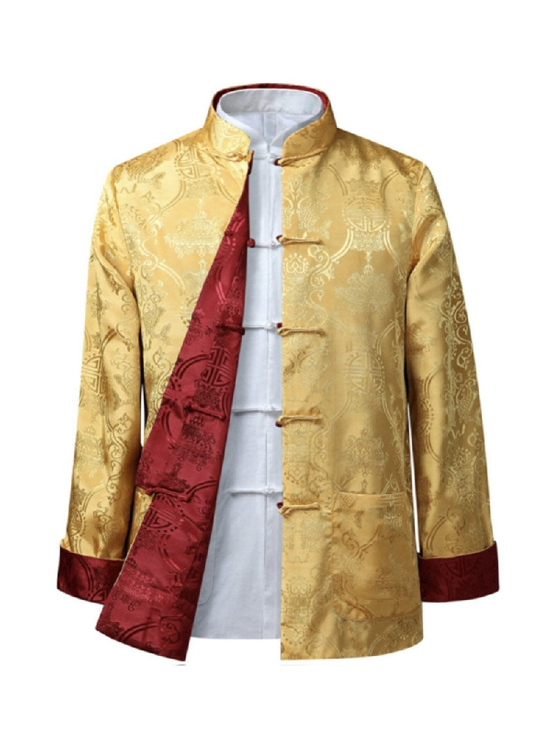 Aslinhanfu Chinese Men double sided Tang suit Jacket, Wedding tang suit jacket