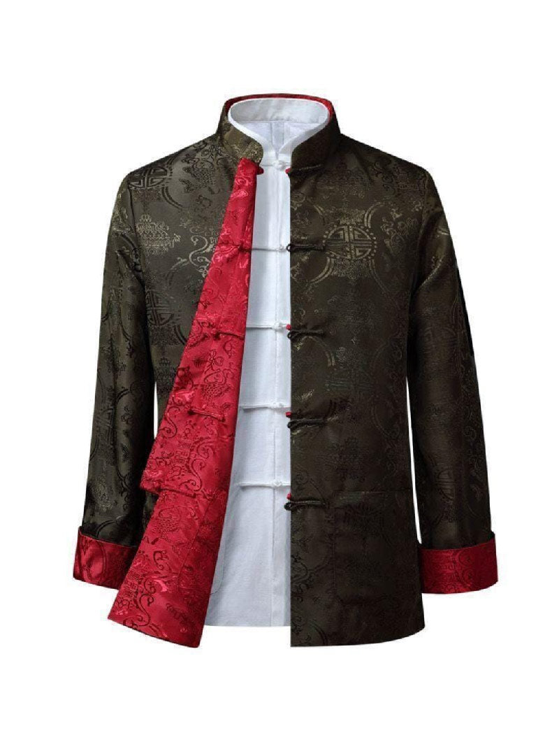 Aslinhanfu Chinese Men double sided Tang suit Jacket, Wedding tang suit jacket