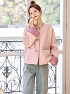 Tang suit female high-end jacquard Chinese jacket with pankou buttons, modern traditional style for elegant women