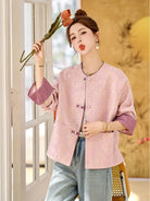Tang suit female high-end jacquard Chinese jacket with pankou buttons, modern traditional style for elegant women