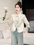 Tang suit female Chinese-style jacket with pankou buttons, modern traditional design, versatile spring and autumn outerwear for women
