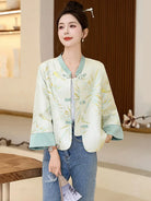Tang suit female Chinese-style jacket with pankou buttons, modern traditional design, versatile spring and autumn outerwear for women
