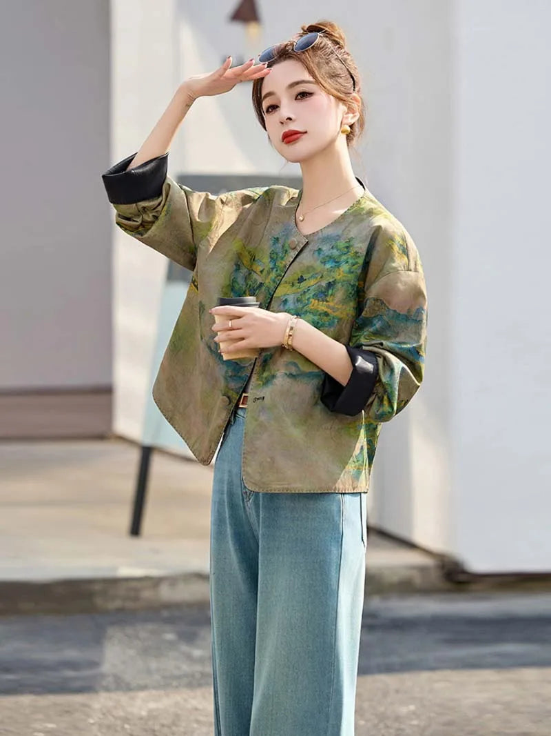 Reversible Tangsuit jacket for women with modern Chinese design and elegant traditional details