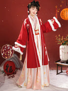 Traditional Chinese clothing female hanfu Song style fur collar outerwear