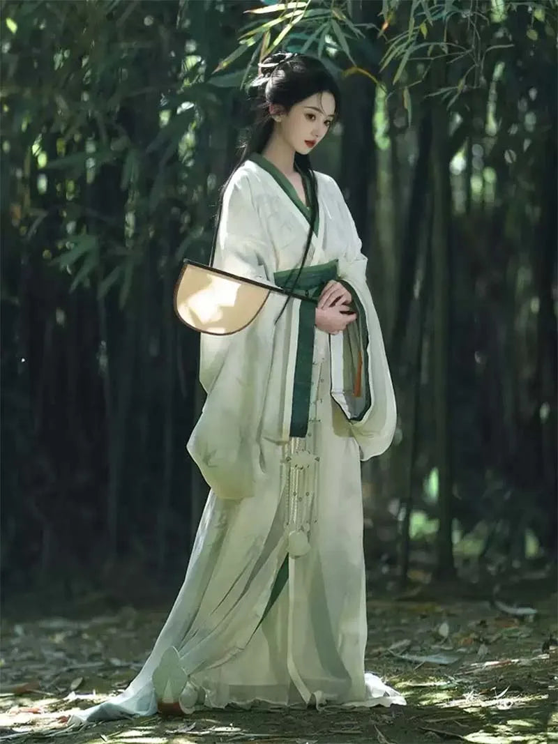 Red Warring States Hanfu for women with long trailing hem and cross-collar design, authentic traditional Chinese clothing hanfu for daily wear