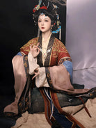 Traditional Chinese hanfu with embroidered fairy shawl and elegant flowing design for women