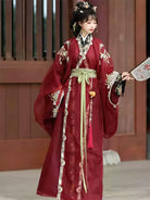 Traditional Hanfu Warring States robe with exquisite embroidery, straight hem design, and elegant historical Chinese style for men and women