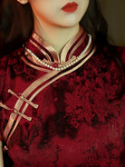 Red Traditional qipao summer dress for women with vintage Shanghai style and elegant modern Chinese cheongsam design