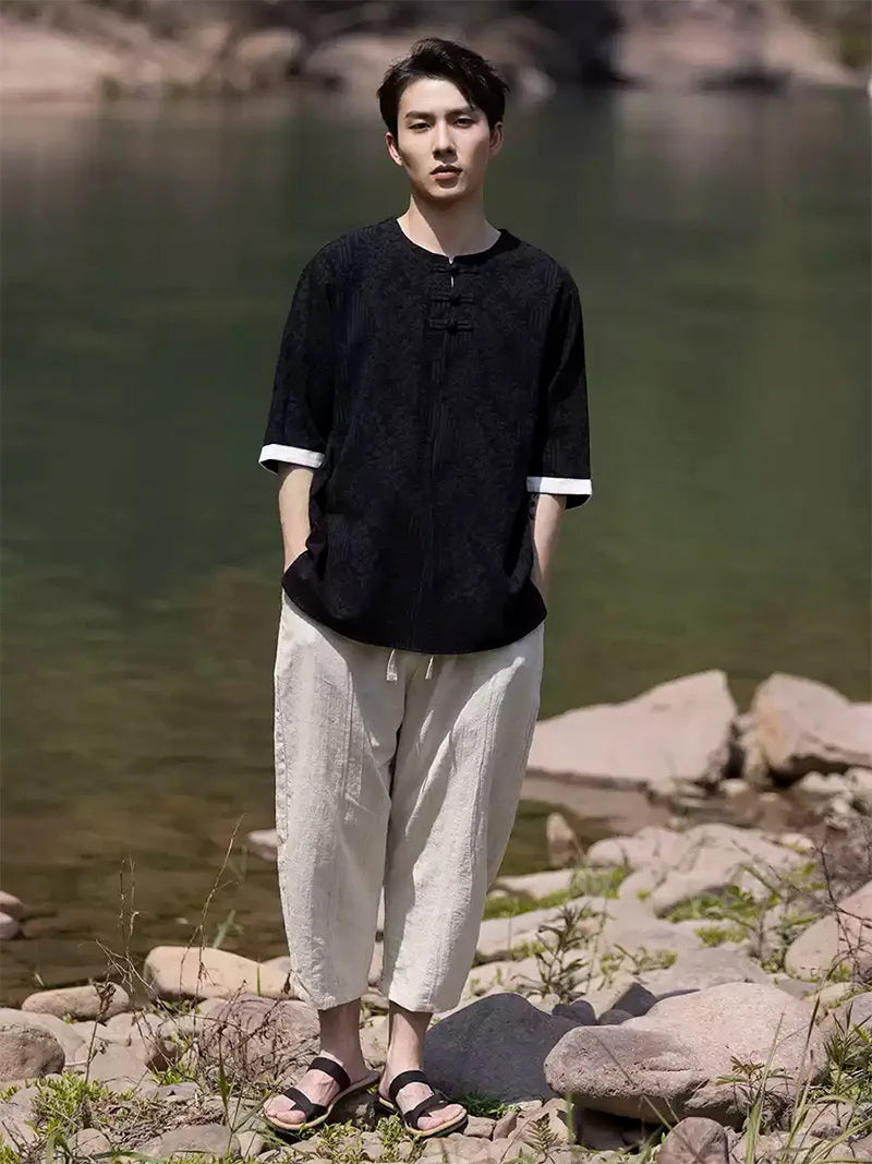 Traditional Tang Suit | Classic Chinese Linen Shirt with Modern Touch