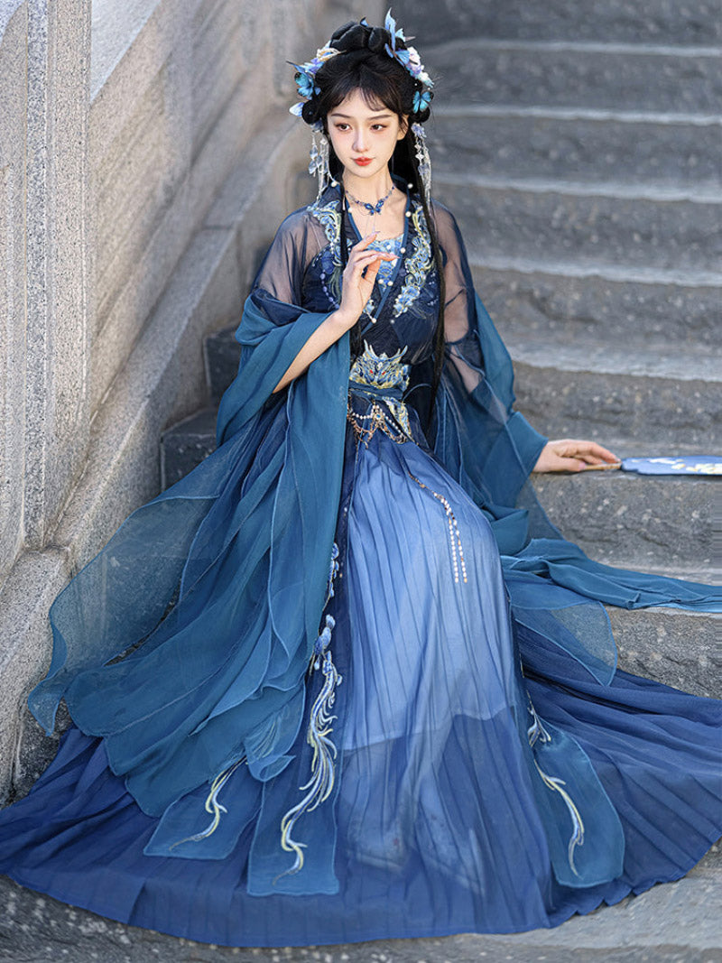 Wei Jin Dynasty Qiyao Ruqun Hanfu | Dragon Queen of the West Sea 西海龙王