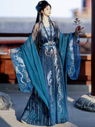 Wei Jin Dynasty Qiyao Ruqun Hanfu | Dragon Queen of the West Sea 西海龙王