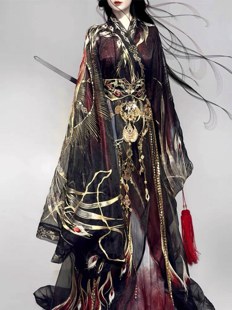 Wei Jin Dynasty Embroidered Hanfu Robe | General Mulan