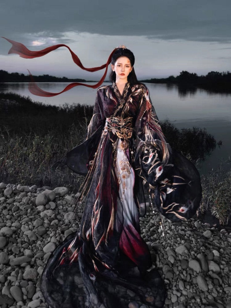 Wei Jin Dynasty Embroidered Hanfu Robe | General Mulan