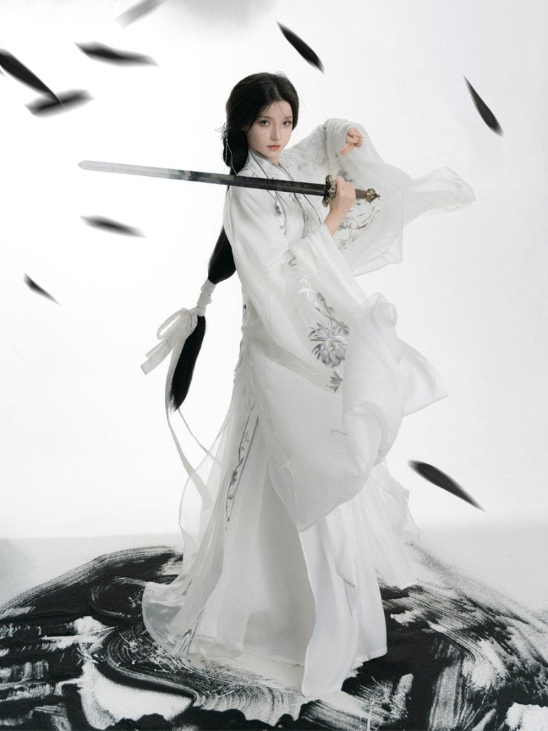 Wei Jin Dynasty Embroidered Qiyao Ruqun Hanfu | Moon Fox 昙花月狐