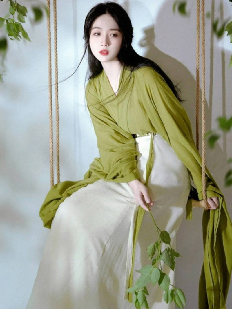 Wei Jin Dynasty Qiyao Ruqun Hanfu | Wanqing 挽卿