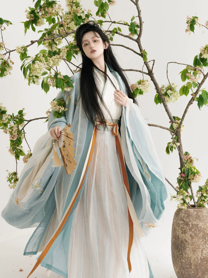 Wei Jin Dynasty Men and Women Qiyao Ruqun Hanfu | Yun Mengze 云梦泽