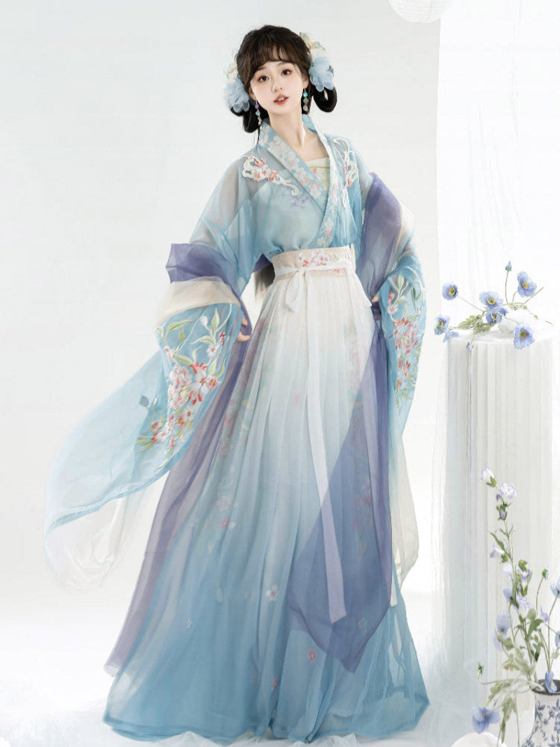 Wei Jin Dynasty Qiyao Ruqun Hanfu | Flower Kite 鸢月