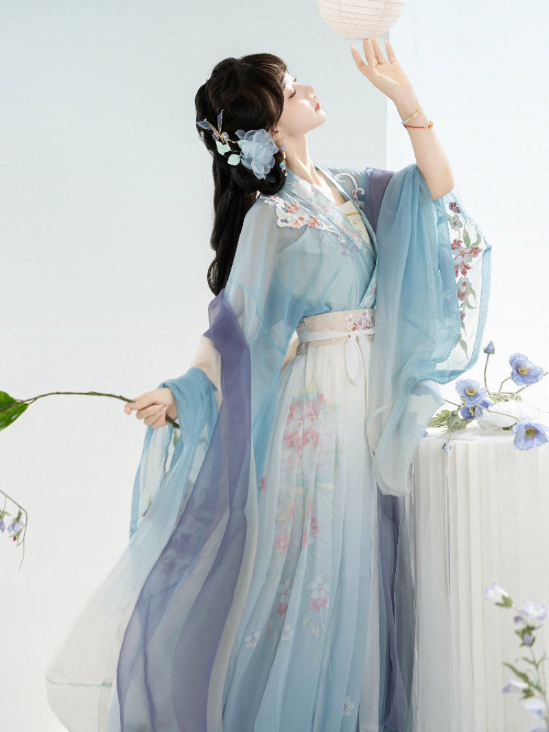 Wei Jin Dynasty Qiyao Ruqun Hanfu | Flower Kite 鸢月