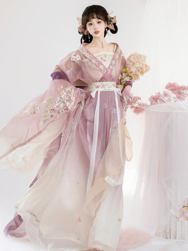 Wei Jin Dynasty Qiyao Ruqun Hanfu | Flower Kite 鸢月