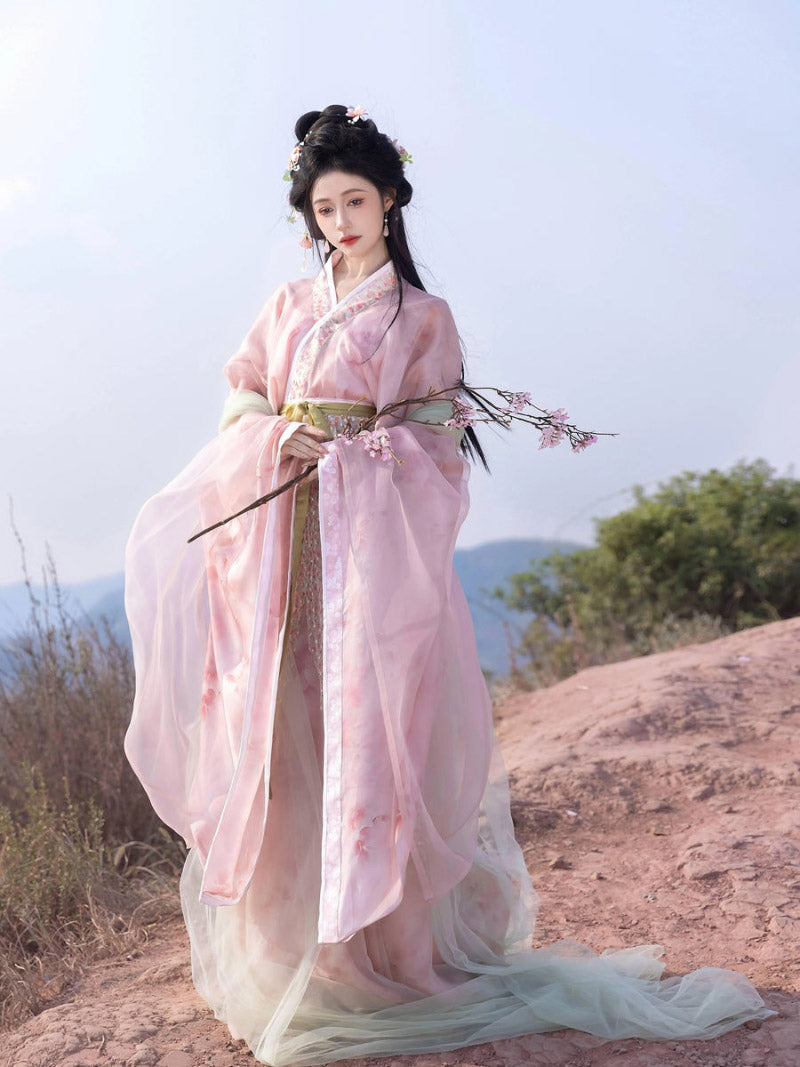 Wei Jin Dynasty Qiyao Ruqun Hanfu | Peach Oolong 蜜桃乌龙