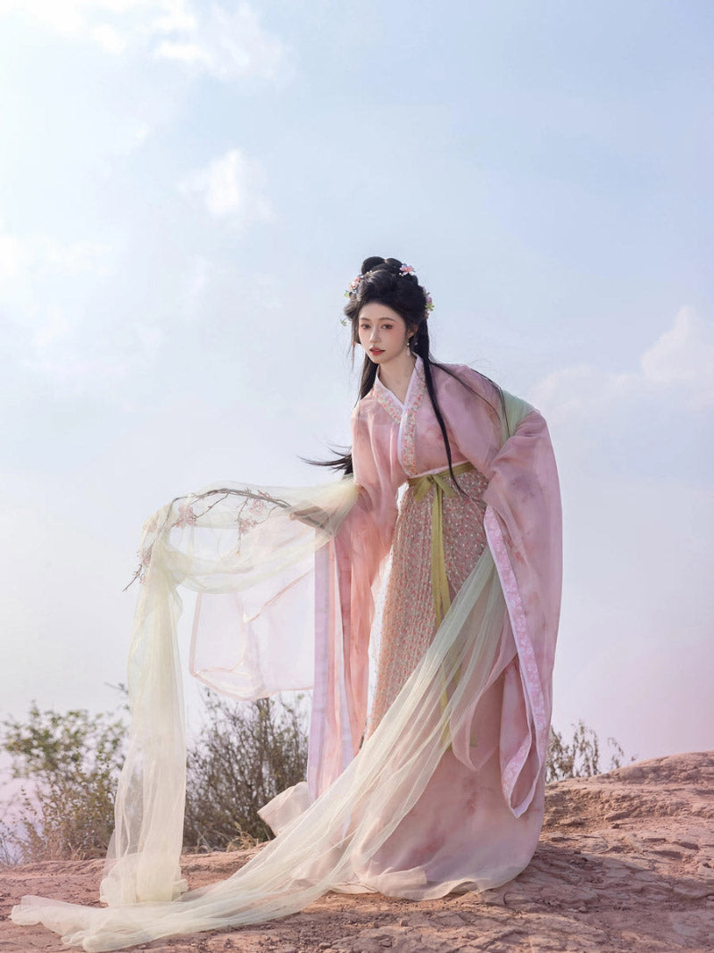 Wei Jin Dynasty Qiyao Ruqun Hanfu | Peach Oolong 蜜桃乌龙