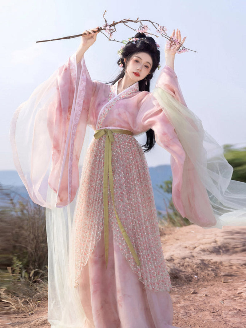 Wei Jin Dynasty Qiyao Ruqun Hanfu | Peach Oolong 蜜桃乌龙