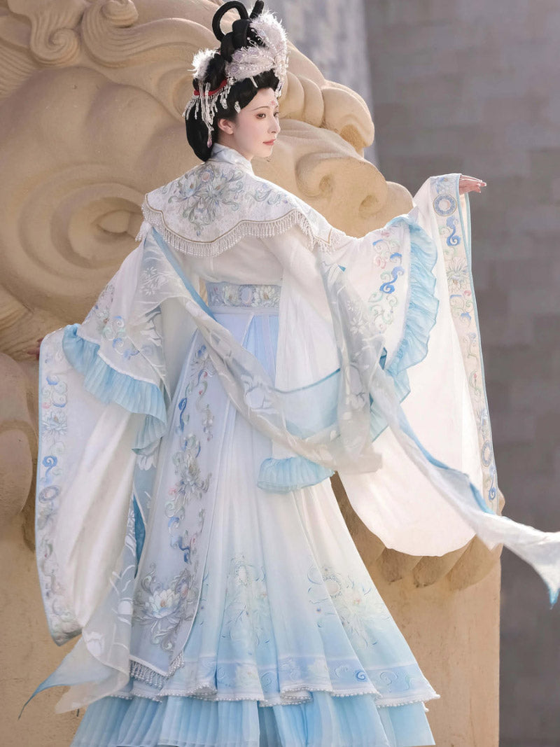 Wei Jin Dynasty Embroidered Qiyao Ruqun Hanfu | Moon Goddess 月神