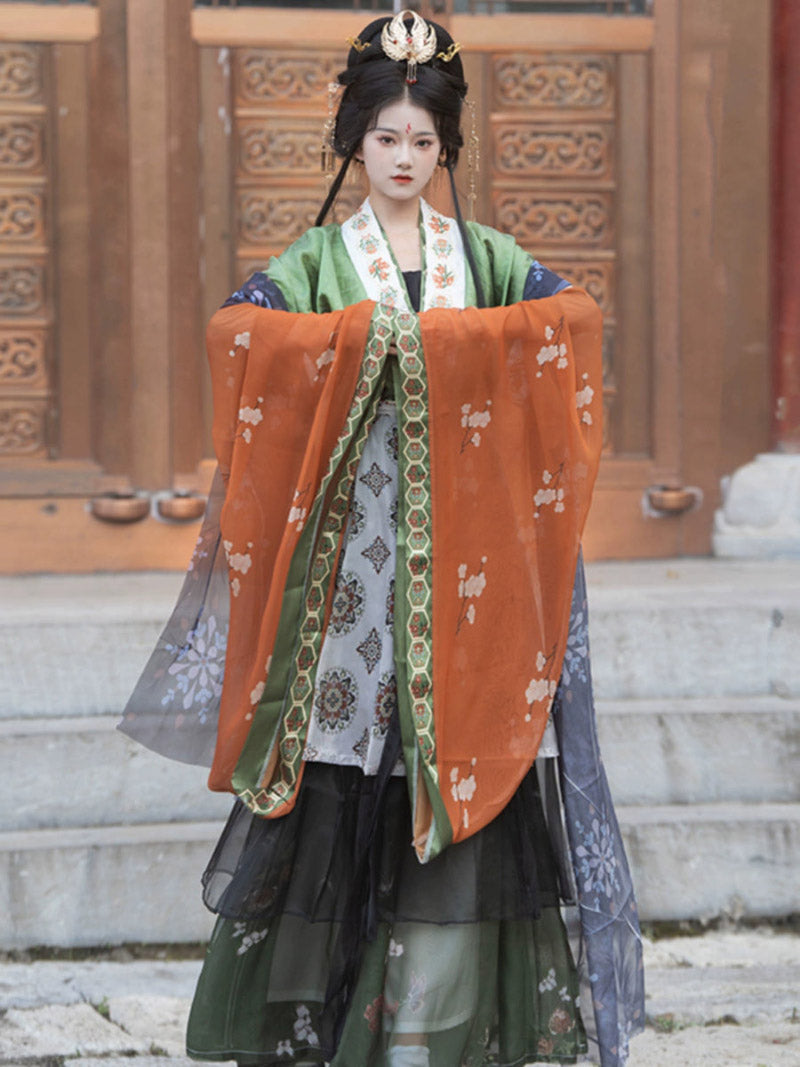 Wei Jin Dynasty Qiyao Ruqun Hanfu | Butterfly Scroll 蝴蝶图卷
