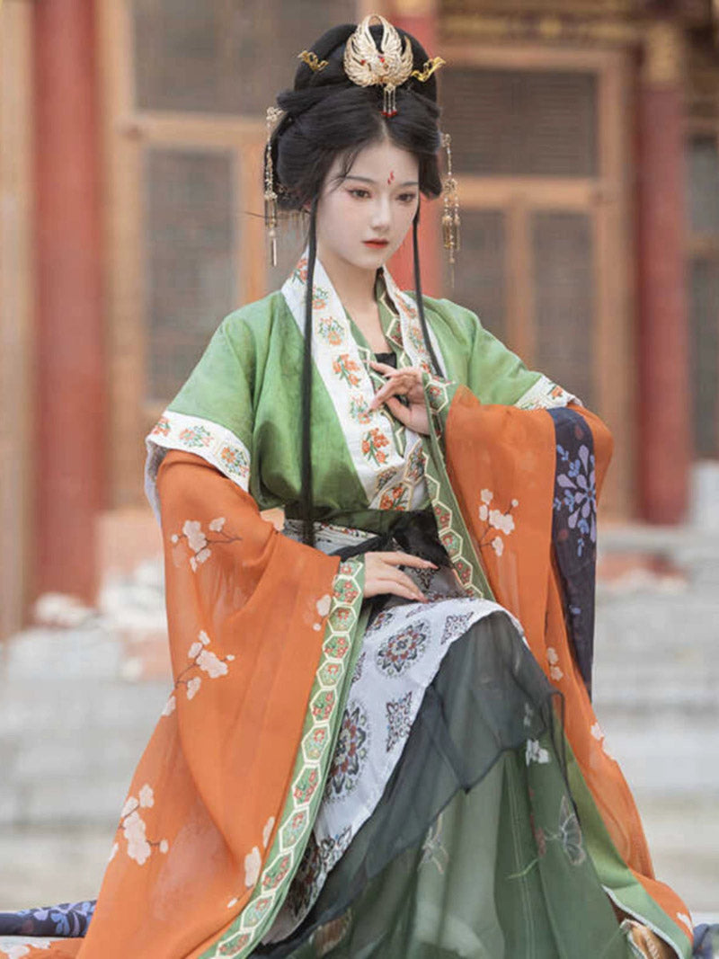 Wei Jin Dynasty Qiyao Ruqun Hanfu | Butterfly Scroll 蝴蝶图卷