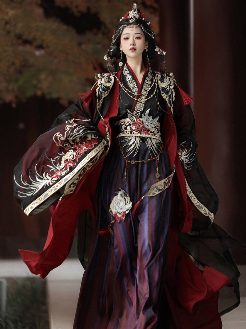 Wei Jin Dynasty Men and Women Qiyao Ruqun Hanfu | Ghost Warrior 魑魅魍魉