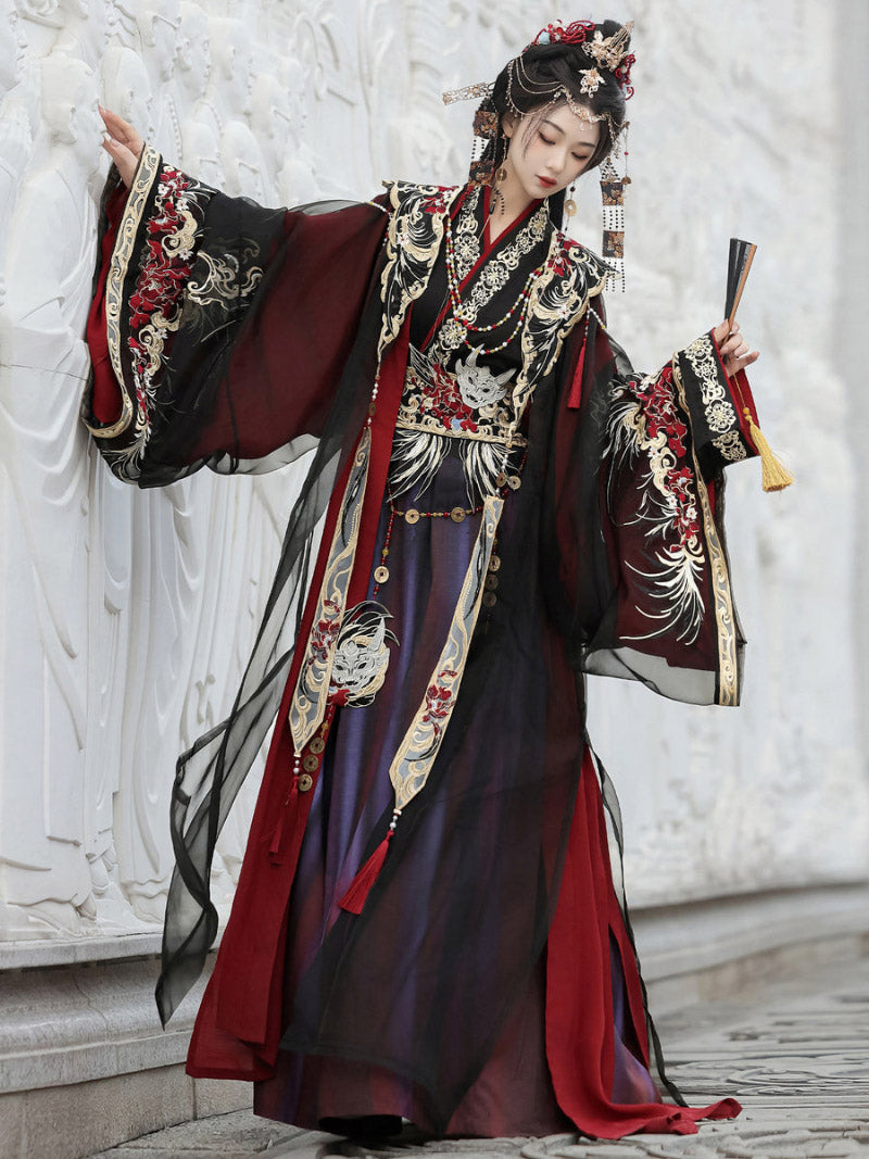 Wei Jin Dynasty Men and Women Qiyao Ruqun Hanfu | Ghost Warrior 魑魅魍魉
